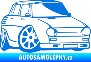 Samolepka Škoda 100 karikatura pravá modrá oceán