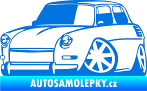 Samolepka Škoda 1000 karikatura levá modrá oceán