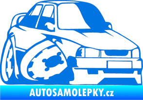 Samolepka Škoda 130 karikatura pravá modrá oceán