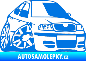Samolepka Škoda Octavia karikatura pravá modrá oceán