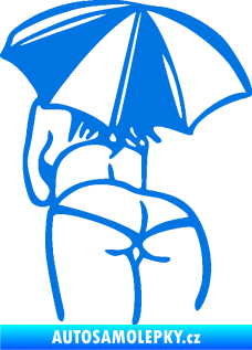 Samolepka Slečna s deštníkem levá modrá oceán