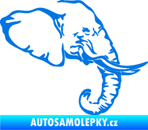 Samolepka Slon 030 pravá hlava modrá oceán