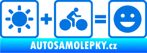 Samolepka Slunce + kolo = veselý smajlík vyjížďka na kole modrá oceán