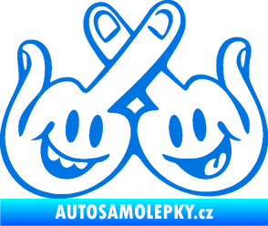 Samolepka Smajlíci f*ck pravá modrá oceán