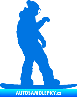 Samolepka Snowboard 028 pravá modrá oceán
