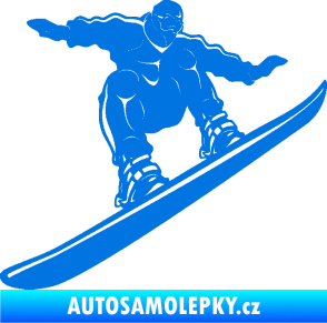 Samolepka Snowboard 038 pravá modrá oceán