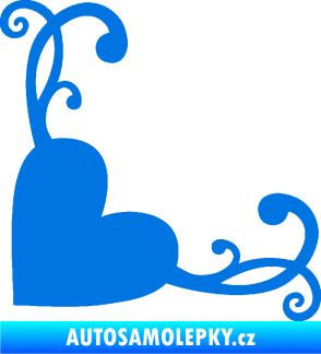 Samolepka Srdce dekor levá modrá oceán