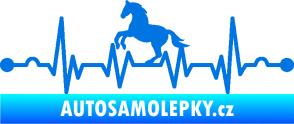 Samolepka Srdeční tep 010 levá  koník modrá oceán