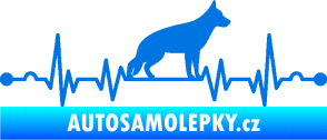 Samolepka Srdeční tep 014 pravá německý ovčák modrá oceán