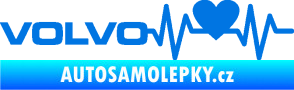 Samolepka Srdeční tep 021 levá Volvo srdcem modrá oceán