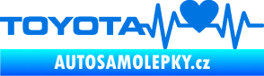 Samolepka Srdeční tep 023 levá toyota modrá oceán
