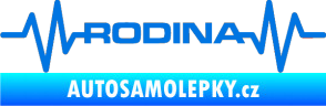 Samolepka Srdeční tep 032 rodina modrá oceán
