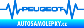 Samolepka Srdeční tep 053 Peugeot modrá oceán