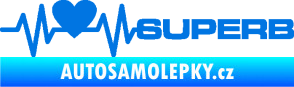 Samolepka Srdeční tep 072 pravá Superb modrá oceán
