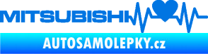Samolepka Srdeční tep 082 levá Mitsubishi modrá oceán