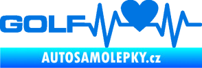 Samolepka Srdeční tep 084 levá Volkswagen Golf modrá oceán