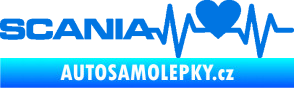 Samolepka Srdeční tep 090 levá Scania modrá oceán