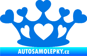 Samolepka Srdíčka korunka modrá oceán