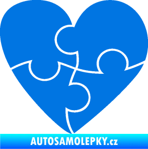 Samolepka Srdíčko 018 pravá puzzle modrá oceán
