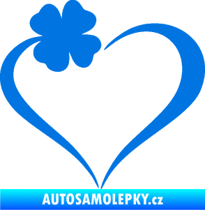 Samolepka Srdíčko 020 levá se čtyřlístkem modrá oceán