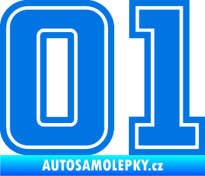 Samolepka Startovní číslo 01 typ 5 modrá oceán