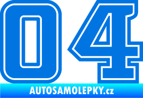 Samolepka Startovní číslo 04 typ 5 modrá oceán