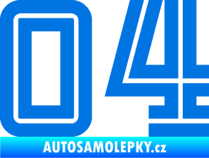 Samolepka Startovní číslo 04 typ 7 modrá oceán