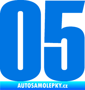 Samolepka Startovní číslo 05 typ 2 modrá oceán