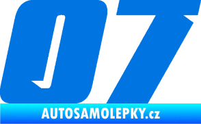 Samolepka Startovní číslo 07 typ 6 modrá oceán