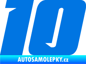 Samolepka Startovní číslo 10 typ 6 modrá oceán