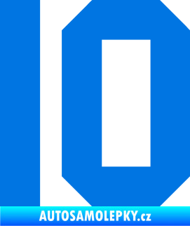 Samolepka Startovní číslo 10 modrá oceán