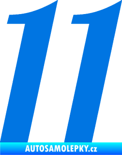 Samolepka Startovní číslo 11 typ 3   modrá oceán