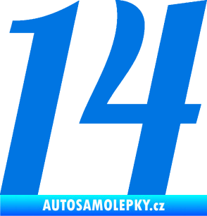 Samolepka Startovní číslo 14 typ 3      modrá oceán