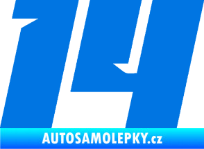 Samolepka Startovní číslo 14 typ 6 modrá oceán