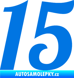 Samolepka Startovní číslo 15 typ 3      modrá oceán