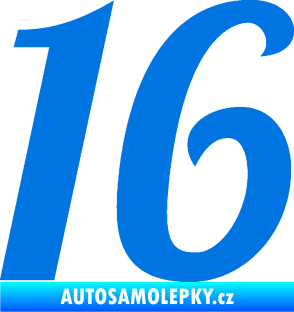 Samolepka Startovní číslo 16 typ 3       modrá oceán