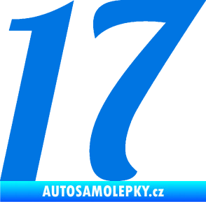 Samolepka Startovní číslo 17 typ 3        modrá oceán