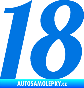 Samolepka Startovní číslo 18 typ 3         modrá oceán