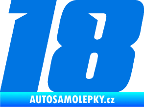 Samolepka Startovní číslo 18 typ 6 modrá oceán
