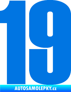 Samolepka Startovní číslo 19 typ 2      modrá oceán