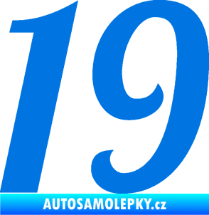 Samolepka Startovní číslo 19 typ 3          modrá oceán