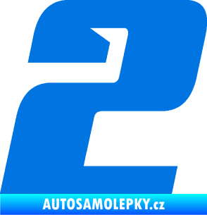 Samolepka Startovní číslo 2 typ 6 modrá oceán