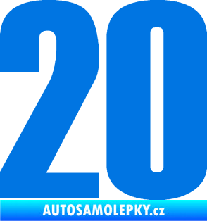 Samolepka Startovní číslo 20 typ 2       modrá oceán
