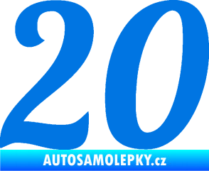 Samolepka Startovní číslo 20 typ 3           modrá oceán
