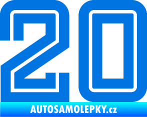 Samolepka Startovní číslo 20 typ 7 modrá oceán