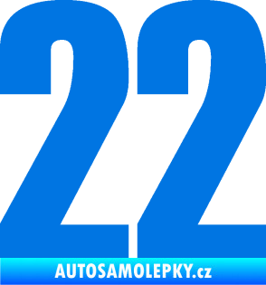 Samolepka Startovní číslo 22 typ 2         modrá oceán