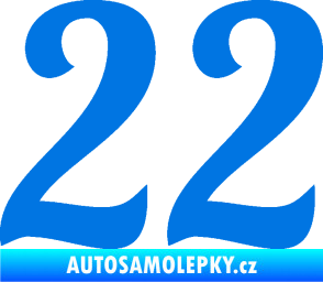 Samolepka Startovní číslo 22 typ 3 modrá oceán