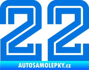 Samolepka Startovní číslo 22 typ 7 modrá oceán