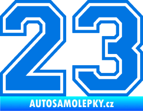 Samolepka Startovní číslo 23 typ 4 modrá oceán