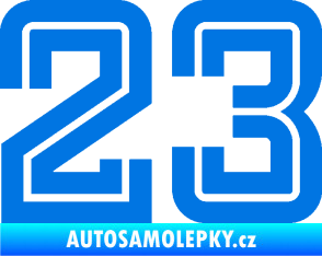 Samolepka Startovní číslo 23 typ 7 modrá oceán